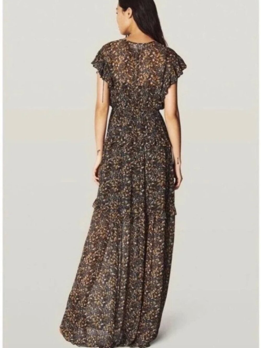 Ba&sh Samantha Ruffled Leaf Maxi Dress